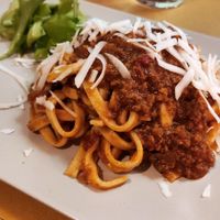 Tagliatelle fresche al ragù di seitan  #Veganuary at Il Vegano Bistrot in Florence