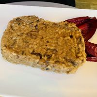 Risotto and cabbage leaves.  at Il Vegano Bistrot in Florence