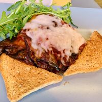 Eggplant parmigiana - and more toast...  at Il Vegano Bistrot in Florence