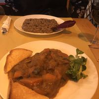 Risotto and goulash, both yum    at Il Vegano Bistrot in Florence