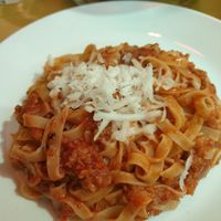 Tagliatelle seitan ragut €9.00 at Il Vegano Bistrot in Florence