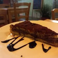 Choco and pear cake at Il Vegano Bistrot in Florence