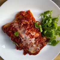 Lasagne at Il Vegano Bistrot in Florence