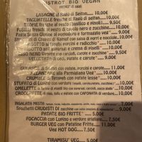 Italian menu  at Il Vegano Bistrot in Florence
