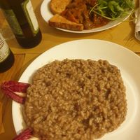 Rissoto mushrooms  and seitan gulash at Il Vegano Bistrot in Florence