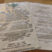 Menù at Il Vegano Bistrot in Florence