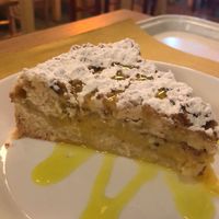 Pine nut cake with lemon syrup at Il Vegano Bistrot in Florence