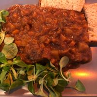 Seitan goulash at Il Vegano Bistrot in Florence