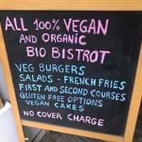 Sign out front at Il Vegano Bistrot in Florence