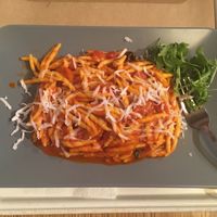 Cherry tomato and olive pasta at Il Vegano Bistrot in Florence