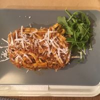 Tagliatelle with soy mince at Il Vegano Bistrot in Florence