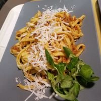 Tagliatelle a ragut at Il Vegano Bistrot in Florence