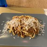 Tagliatelle with seitan ragout at Il Vegano Bistrot in Florence