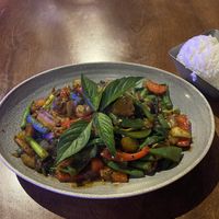 Vegan stir fried pumpkin  at Mai Thai Restaurant and Bar in Boise
