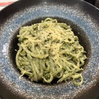 Tagliolini con pesto di cavolo nero e mandorle   at Amaranto in Ravenna