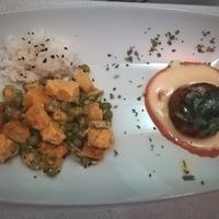 Flan rosso di patate e korma di tempeh at Amaranto in Ravenna