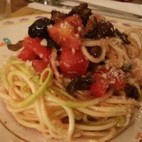 Raw spaghetti  at Il Borgo Verde in Frascati