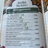 Lunch Menu  at India House in Stuttgart