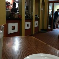 Too many things in customer's view that should not be: the back sides of machines and soup warming tubs.  at Soup Spoon Cafe in Lansing