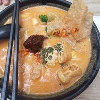 Vegan signature laksa with handmade noodles. at Greendot 绿一点 - Paya Lebar in Central Singapore