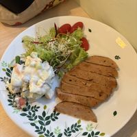 Truffle steak  at Kampung Senang EcoHarmony Cafe 轻安地球村 in Central Singapore