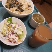 Organic noodle set at Kampung Senang EcoHarmony Cafe 轻安地球村 in Central Singapore