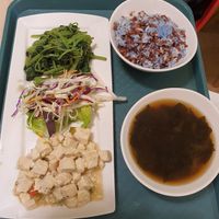 Brown rice set at Kampung Senang EcoHarmony Cafe 轻安地球村 in Central Singapore