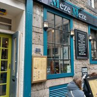 Outside on Rose street at Meze Meze in Edinburgh