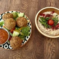 Falafel and Babaganoush  at Meze Meze in Edinburgh