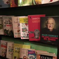 Some vegan books at Locanda Itinerande in San Lorenzo Dorsino