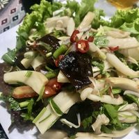 Mushroom salad (excellent!) at SuratThani Vegetarian in Surat Thani