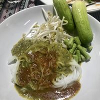Curry noodles  at SuratThani Vegetarian in Surat Thani