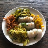 A plate full of amazingness at SuratThani Vegetarian in Surat Thani