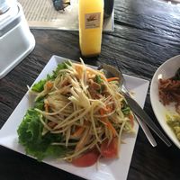 Papaya salad at SuratThani Vegetarian in Surat Thani