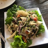 Mushroom salad at SuratThani Vegetarian in Surat Thani