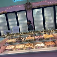 Clean & bright glass cases for viewing of selections at Rashmi's Bakery in Brampton