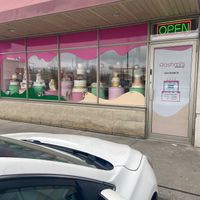 Front window of Rashmis cake shop  at Rashmi's Bakery in Brampton