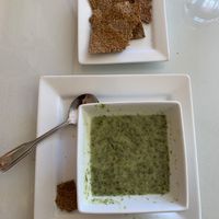 Seaweed Soup with extra flax crackers  at Lov'n It Live in East Point
