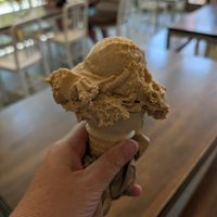 Vegan salted caramel pecan at Mitchell's Ice Cream in Cleveland