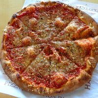 Rise Pie with classic dough, Italian tomato sauce, vegan cheese, crushed red pepper, oregano, garlic olive oil. at Rise Pies in Boardman