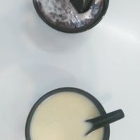 Black rice pudding and something with barley at Kimberley Street Soya Milk - Food Cart in Penang