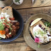 Mexican bean breakfast  at Greenhouse Cafe in Caloundra