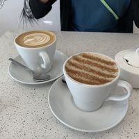 Latte and chai latte on oat   at Greenhouse Cafe in Caloundra
