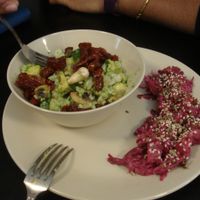 Risotto was a bit disappointing. But beets on the side were delicious. at Vegan Inspiratsioon in Tallinn