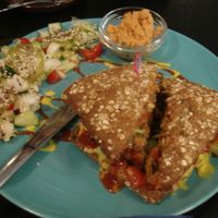 Veggie burger at Vegan Inspiratsioon in Tallinn