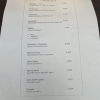 Cocktail menu at Vegan Inspiratsioon in Tallinn
