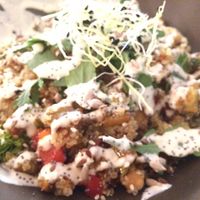 quinoa and peanut butter sauce at Vegan Inspiratsioon in Tallinn