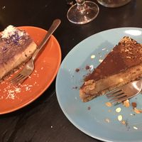 Blueberry cheesecake and banana chocolate cake  at Vegan Inspiratsioon in Tallinn