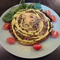 Chickpea omelette. Nice and crispy. at Vegan Inspiratsioon in Tallinn