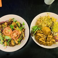 two vegan main courses (quinoa salad & spicy bowl) at Vegan Inspiratsioon in Tallinn
